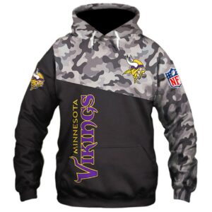 Great Minnesota Vikings 3D Printed Hooded Pocket Pullover Hoodie For Awesome Fans
